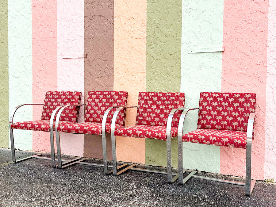 Set of Four Chic Chrome Dining Chairs