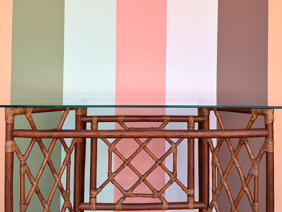 Rattan Chippendale Console