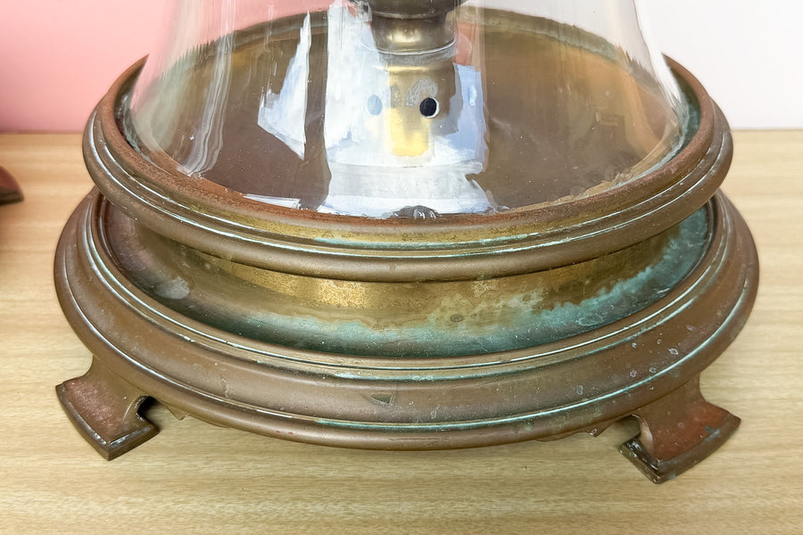 Pair of Large Chapman Brass Hurricanes