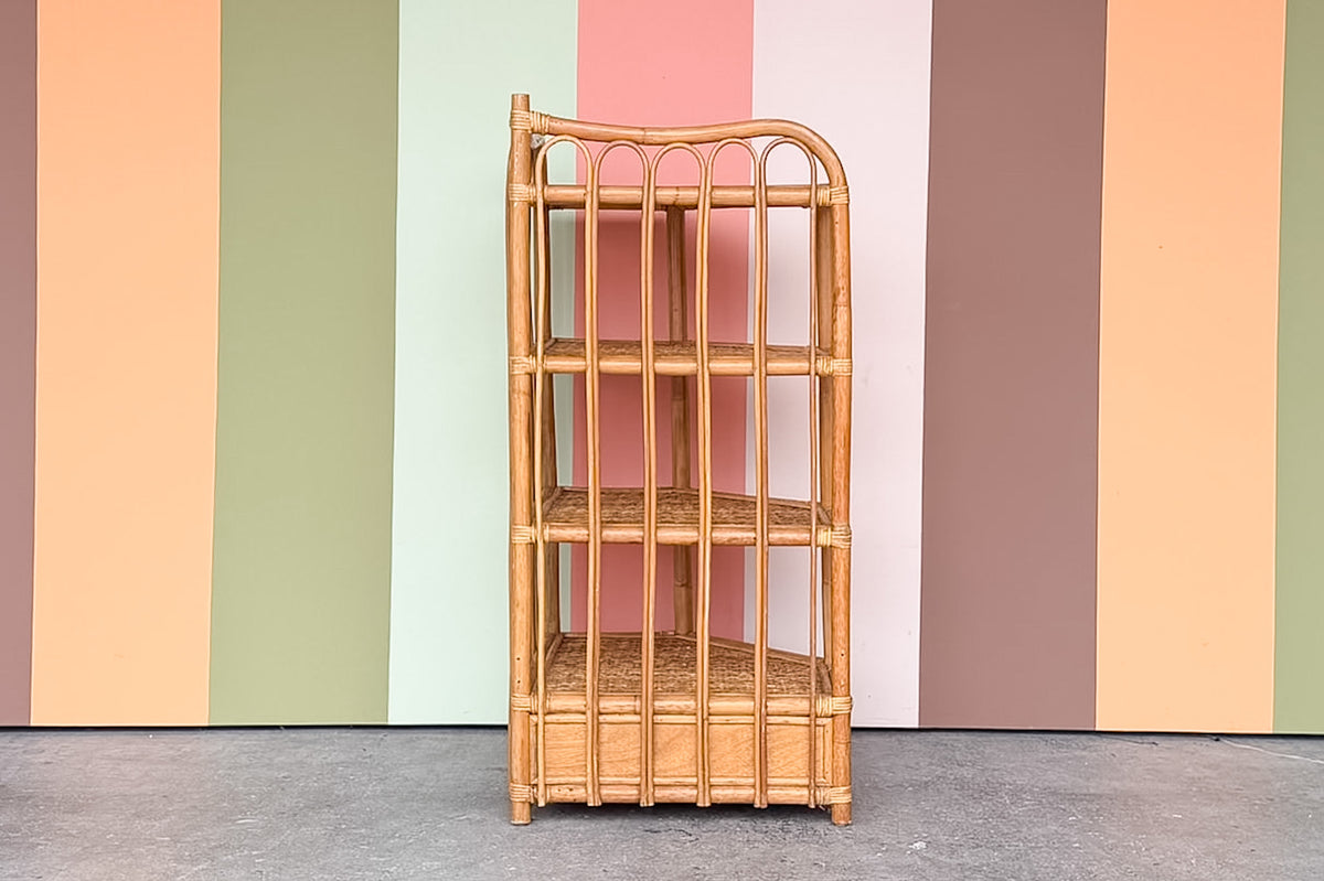 Rattan Corner Etagere