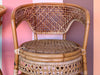 Pair of Rattan and Cane Barrel Chairs