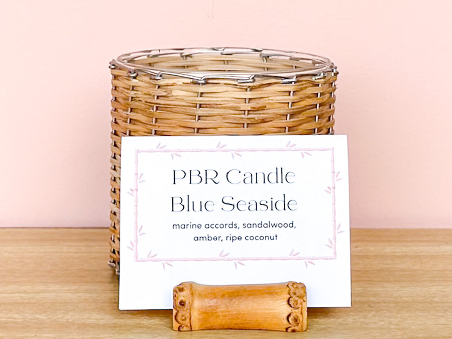 Palm Beach Regency Seaside Rattan Wrapped Candle