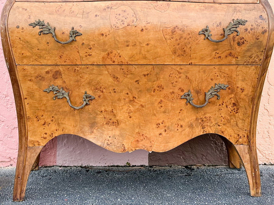 Italian Bombay Burl Wood Chest