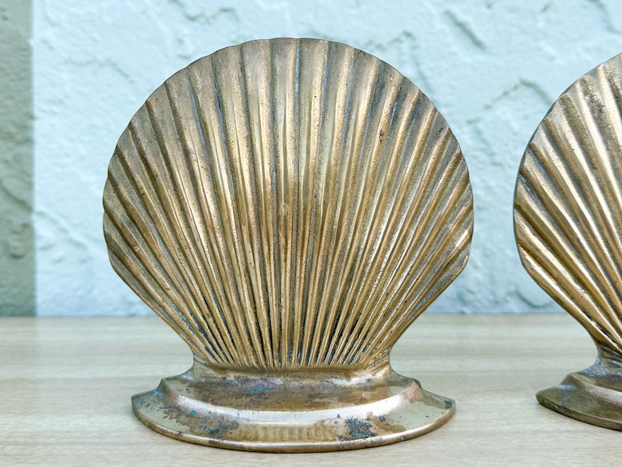 Brass Shell Bookends