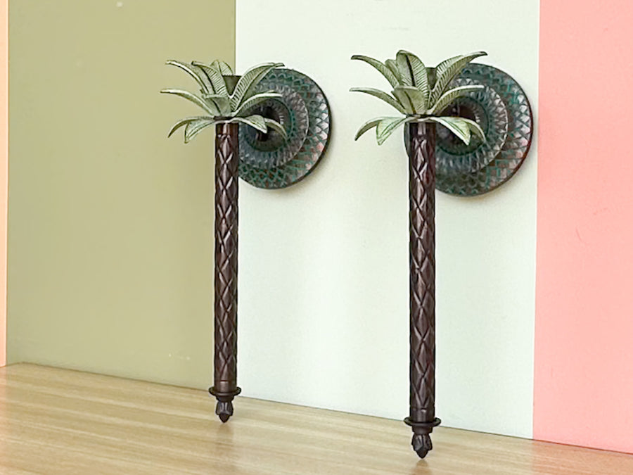 Pair of Palm Tree Wall Sconces