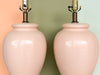 Pair of Peach and Brass Lamps