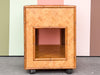 Parquet Rattan Nightstand on Casters