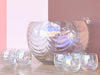 Iridescent Scalloped Punch Bowl Set