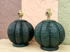 Pair of Gorg Green Island Style Basket Lamps