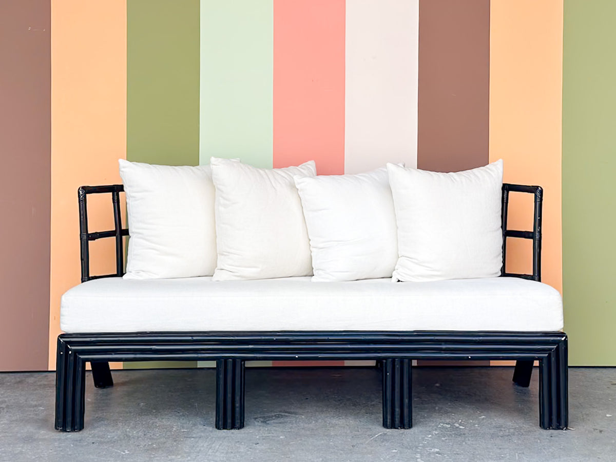 Curved Rattan Loveseat