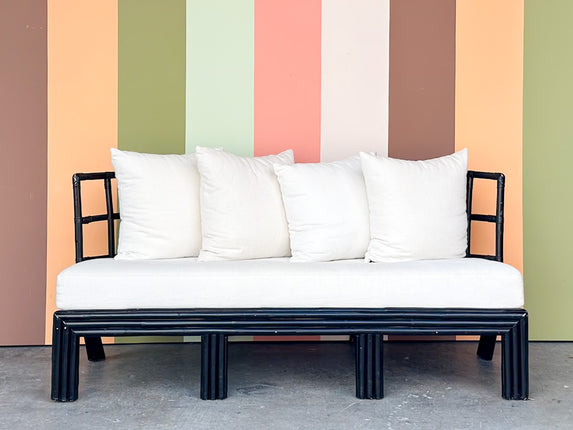 Curved Rattan Loveseat