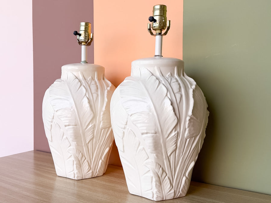 Pair of Palm Frond Lamps