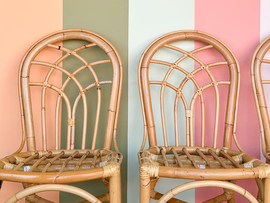 Set of Four Rattan Dining Chairs