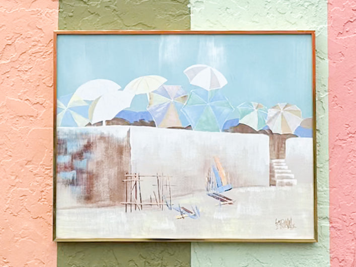 Beach Umbrellas Original Art by Lee Reynolds