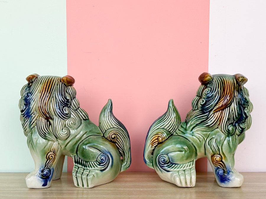 Pair of Green Foo Dogs