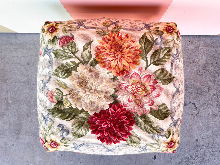 Granny Chic Needlepoint Stool