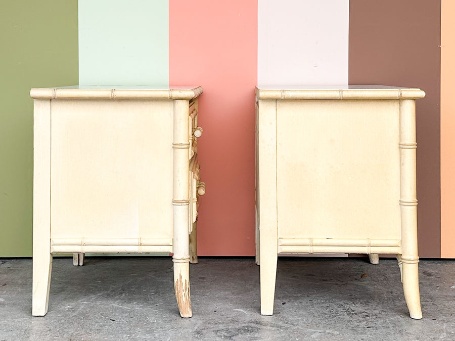 Pair of Dixie Aloha Faux Bamboo Nightstands