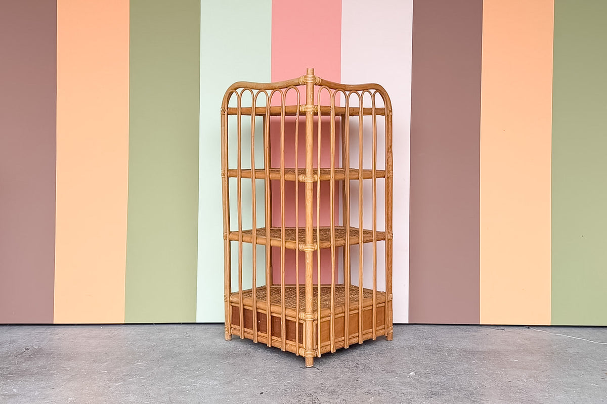 Rattan Corner Etagere