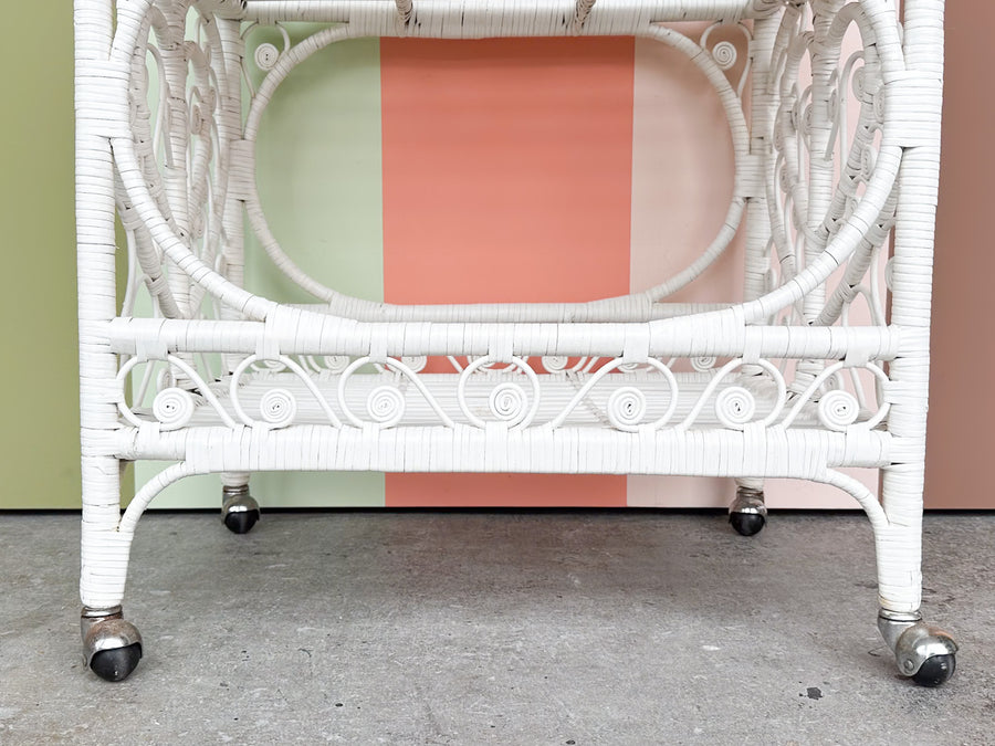 Sweet Fiddlehead Wicker Bar Cart