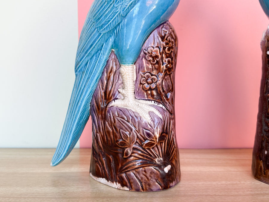 Pair of Rising Phoenix Porcelain Birds