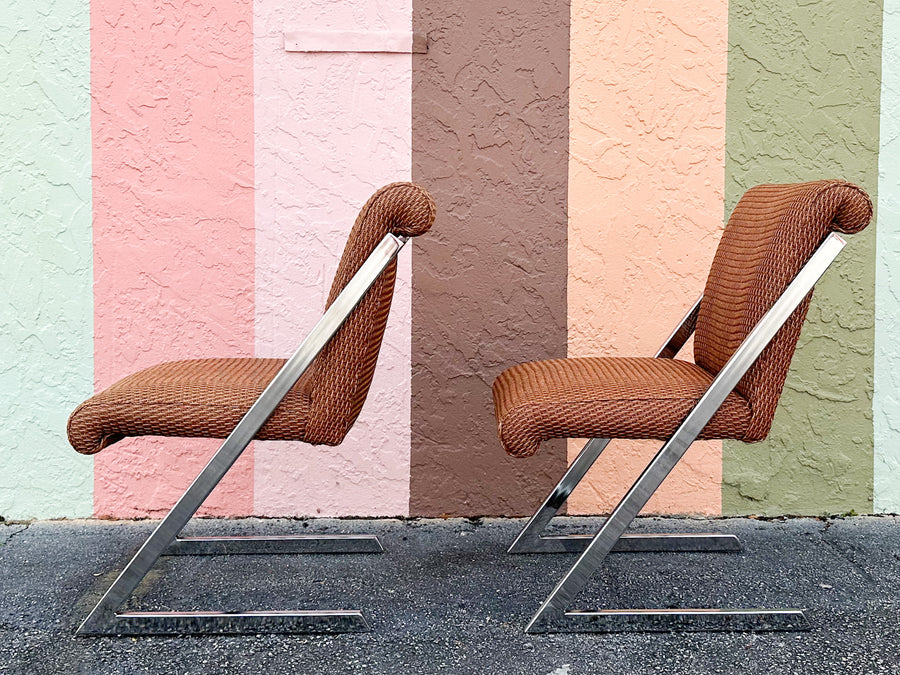 Pair of MCM Chrome Side Chairs