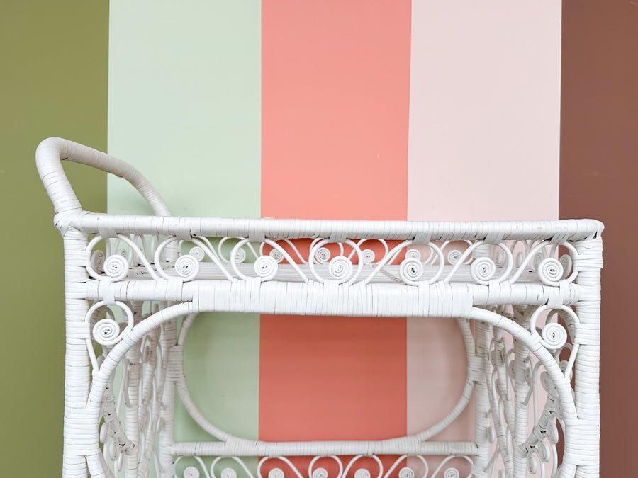 Sweet Fiddlehead Wicker Bar Cart