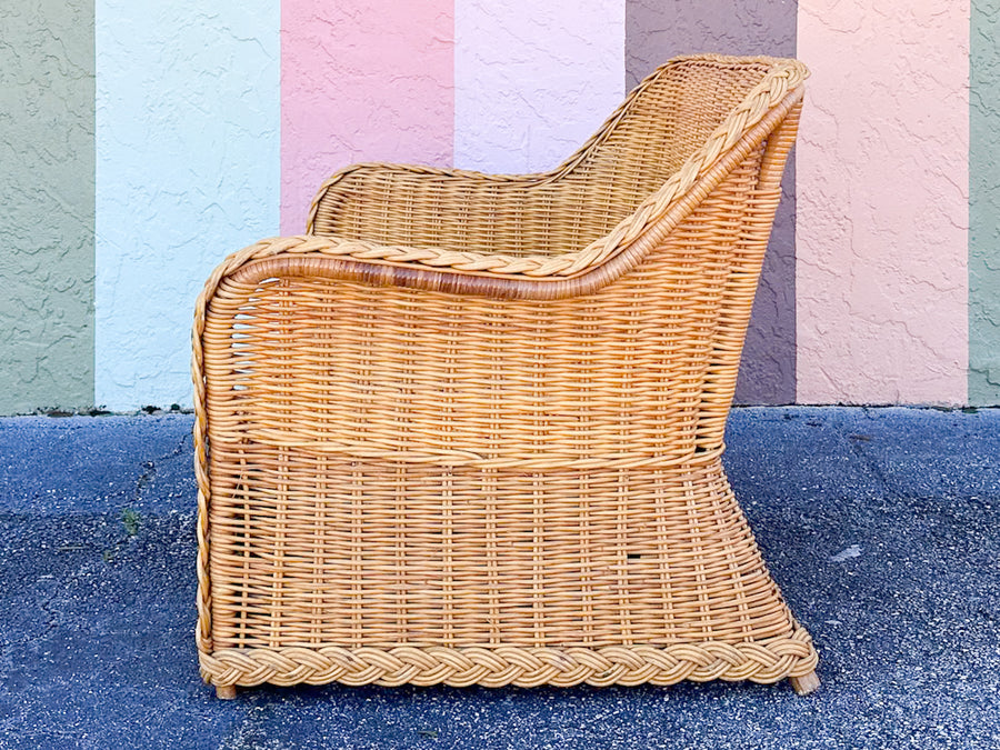 Braided Rattan Loveseat