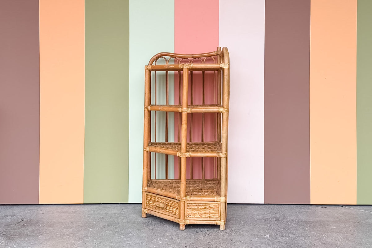 Rattan Corner Etagere