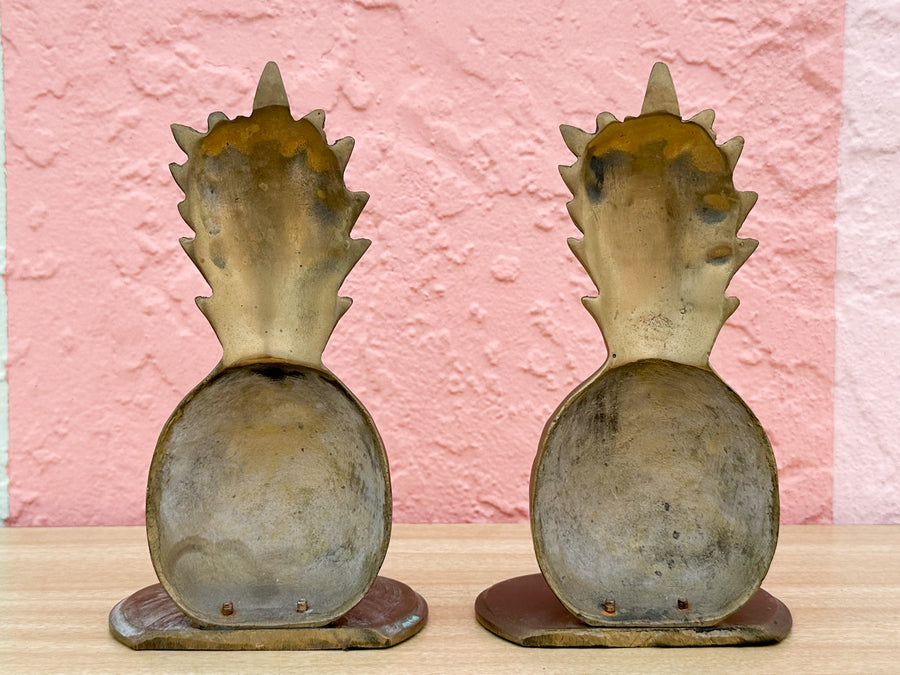 Brass Pineapple Bookends