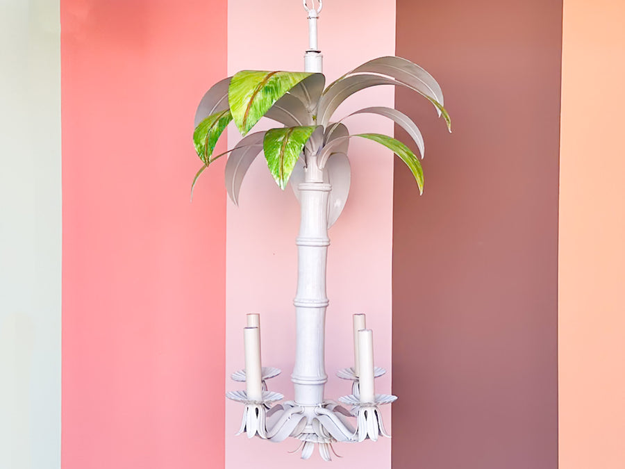 Tropical Chic Tole Palm Chandelier