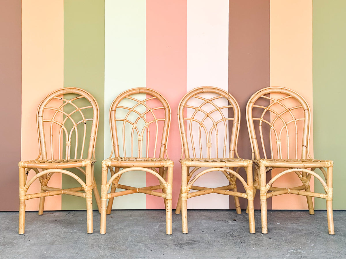 Set of Four Rattan Dining Chairs