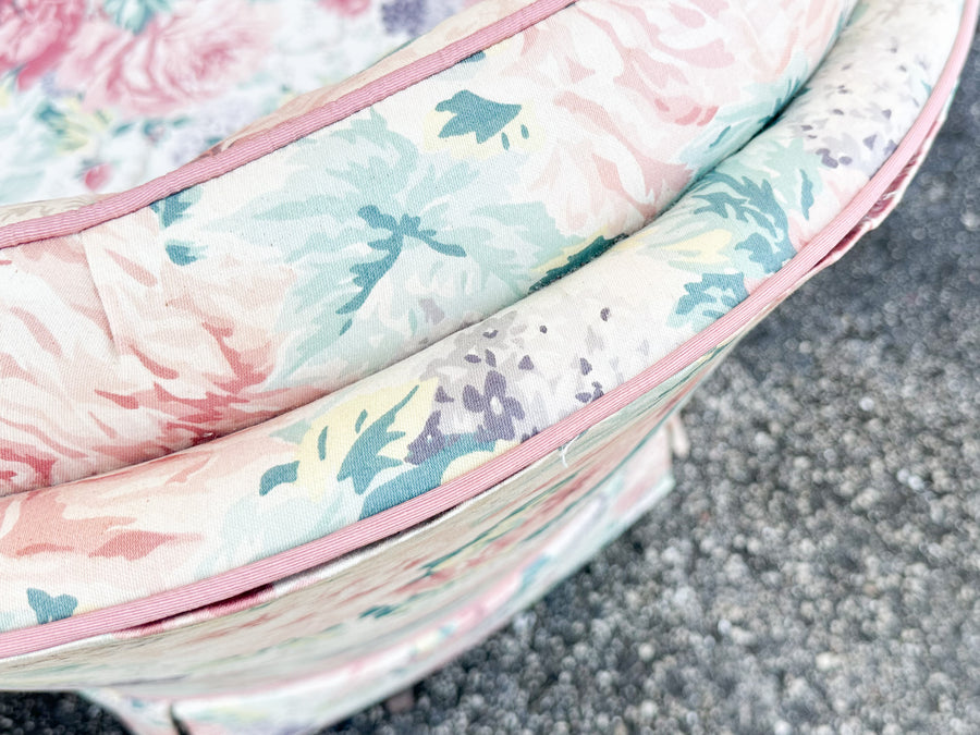 Pair of Cute Floral Upholstered Swivel Chairs