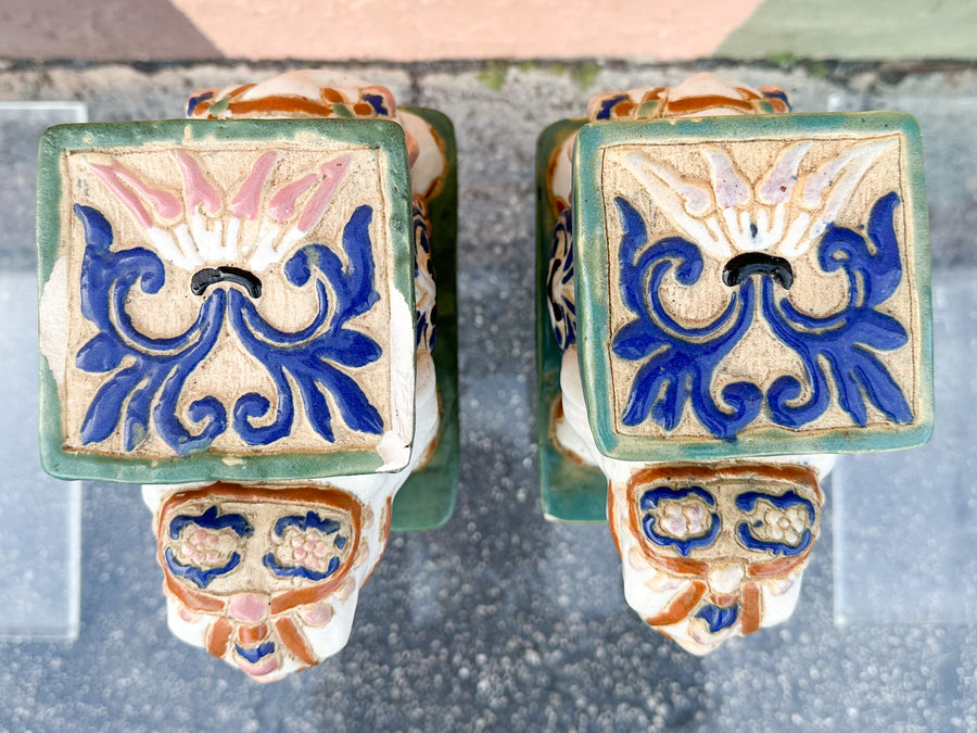 Pair of Petite Colorful Elephant Figurines
