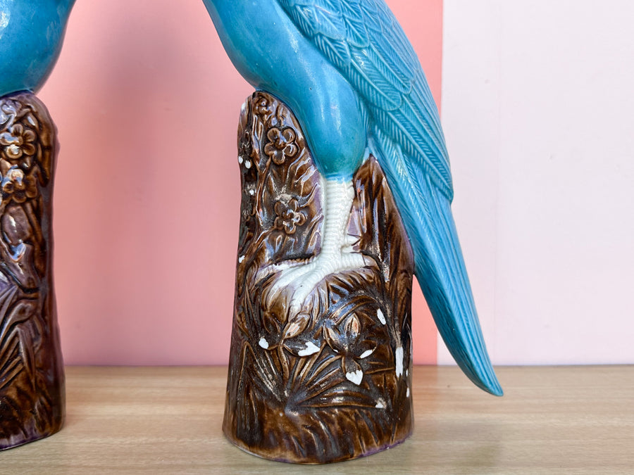 Pair of Rising Phoenix Porcelain Birds
