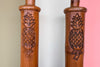 Pair of Island Style Wood Carved Pineapple Lamps