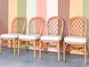 Set of Four Rattan Lattice Dining Chairs