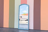 Turquoise Faux Bamboo Arch Mirror