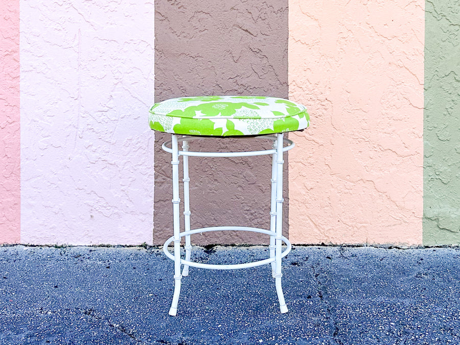 Lime Green Faux Bamboo Stool