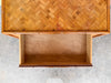 Parquet Rattan Nightstand on Casters