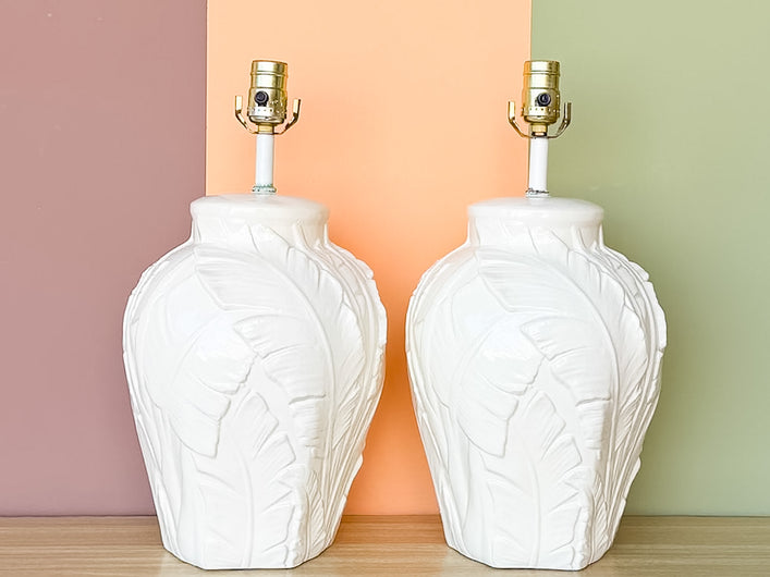 Pair of Palm Frond Lamps