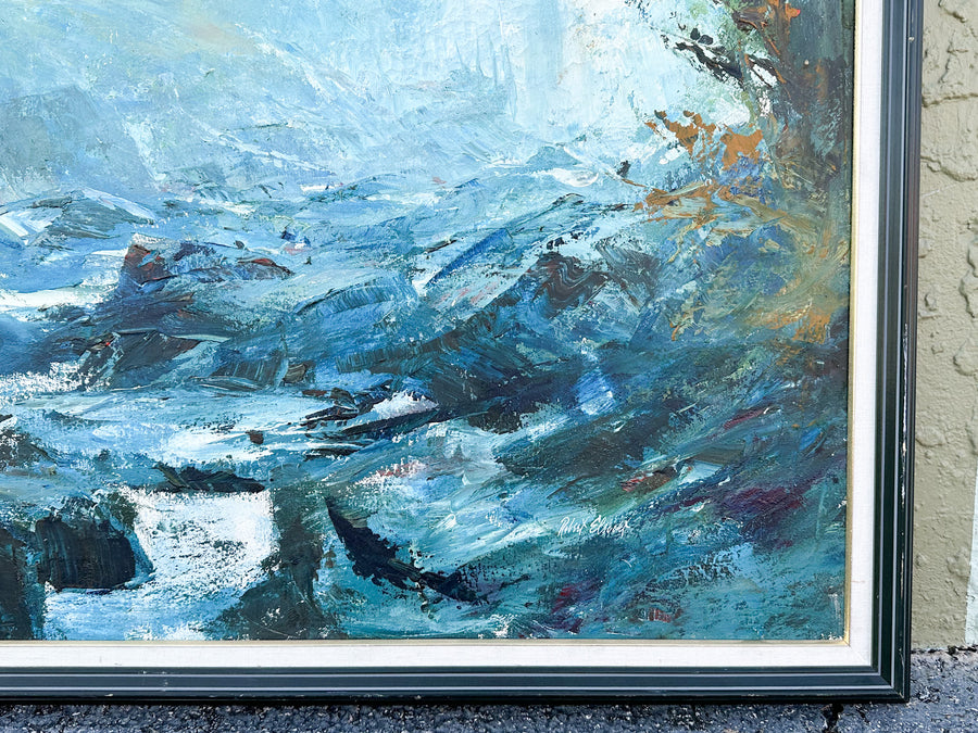 Mid Century Wild River Original Painting