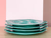 Set of Four Mediterranean Blue French Fish Oyster Plates