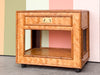 Parquet Rattan Nightstand on Casters