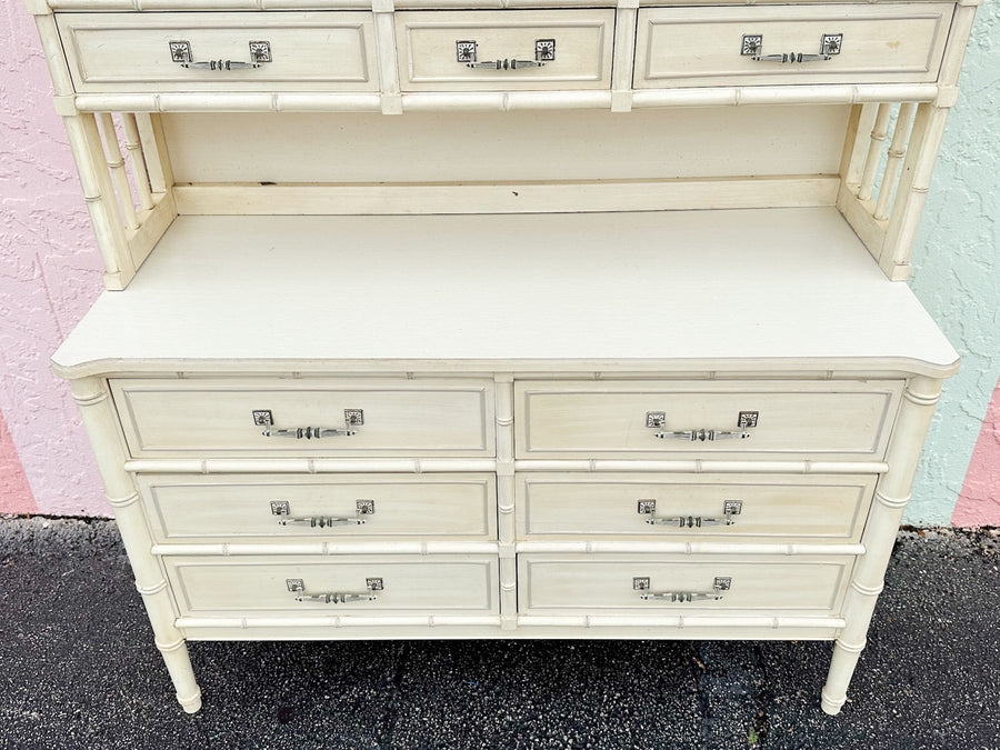 Faux Bamboo Henry Link Dresser and Hutch