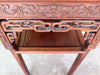 Chinoiserie Carved Rosewood and Marble Side Table