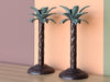 Pair of Palm Tree Candle Holders