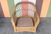 Braided Rattan Chair and Ottoman