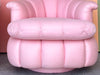 Pair of Pink Chic Upholstered Swivel Chairs