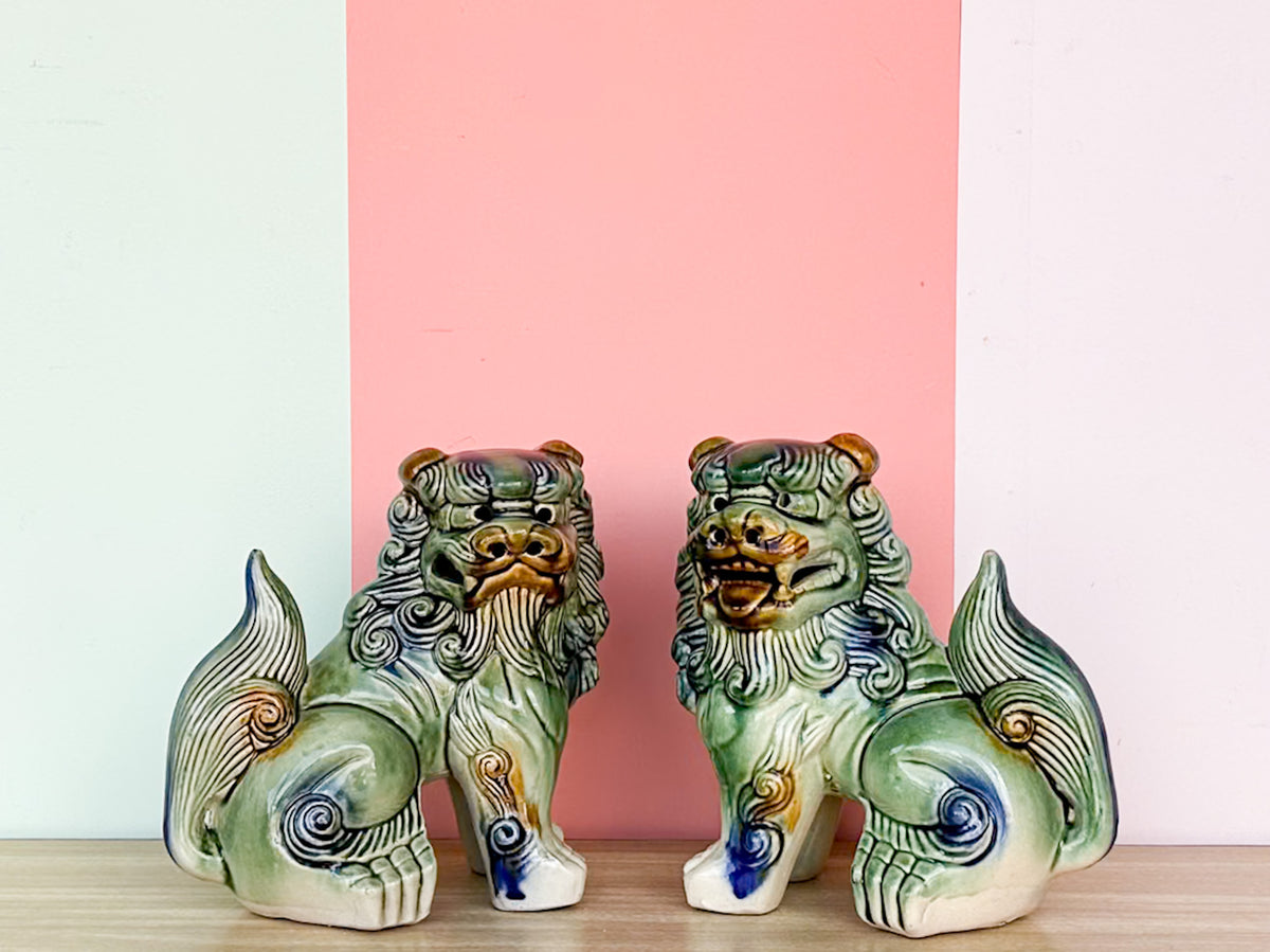 Pair of Green Foo Dogs