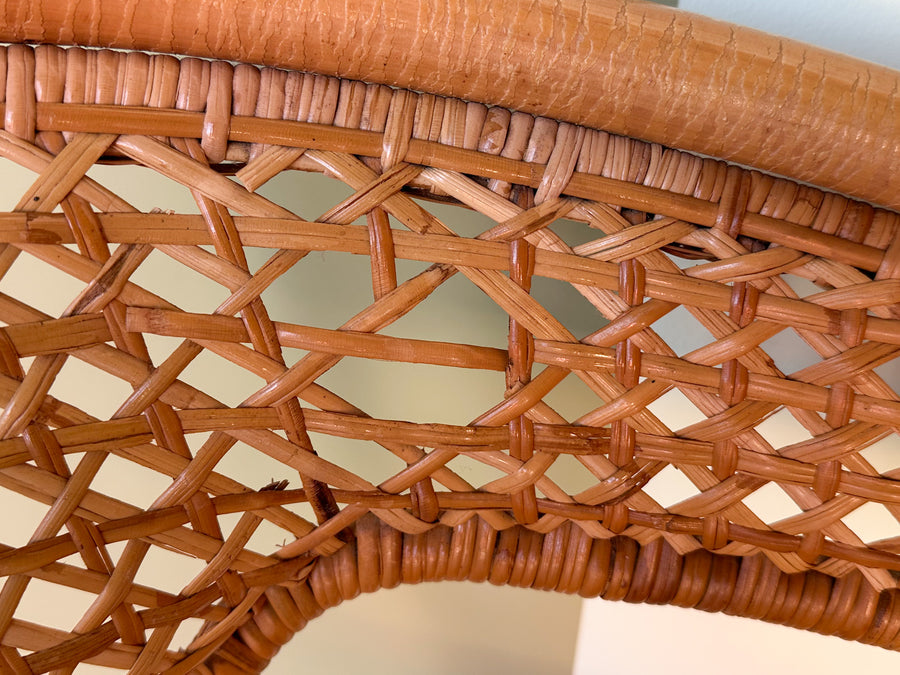 Pair of Rattan and Cane Barrel Chairs